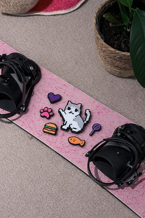 HB Snowear Pixel Cat Stomp Pad Set — all six designs flat lay product view