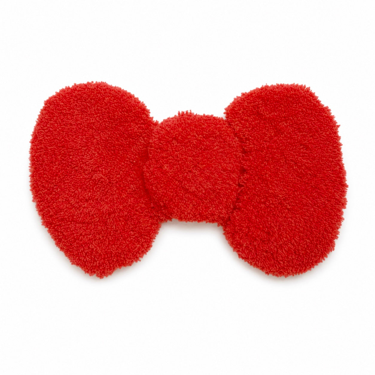 HB Snowear Bow Sticker — hand-tufted wool and acrylic Hambao bow textile helmet sticker