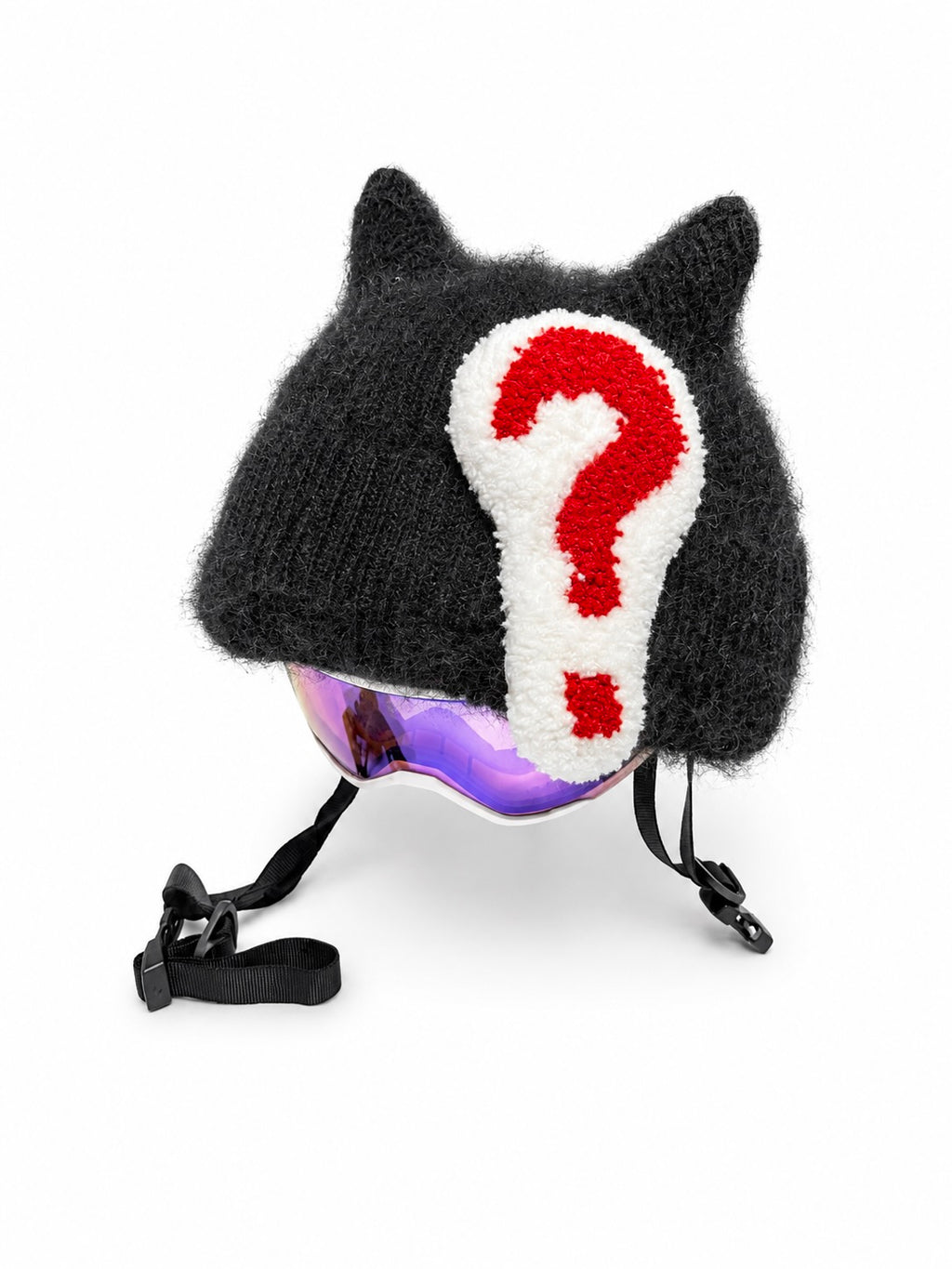 HB Snowear Question Mark Sticker — close-up of hand-tufted wool and acrylic craftsmanship