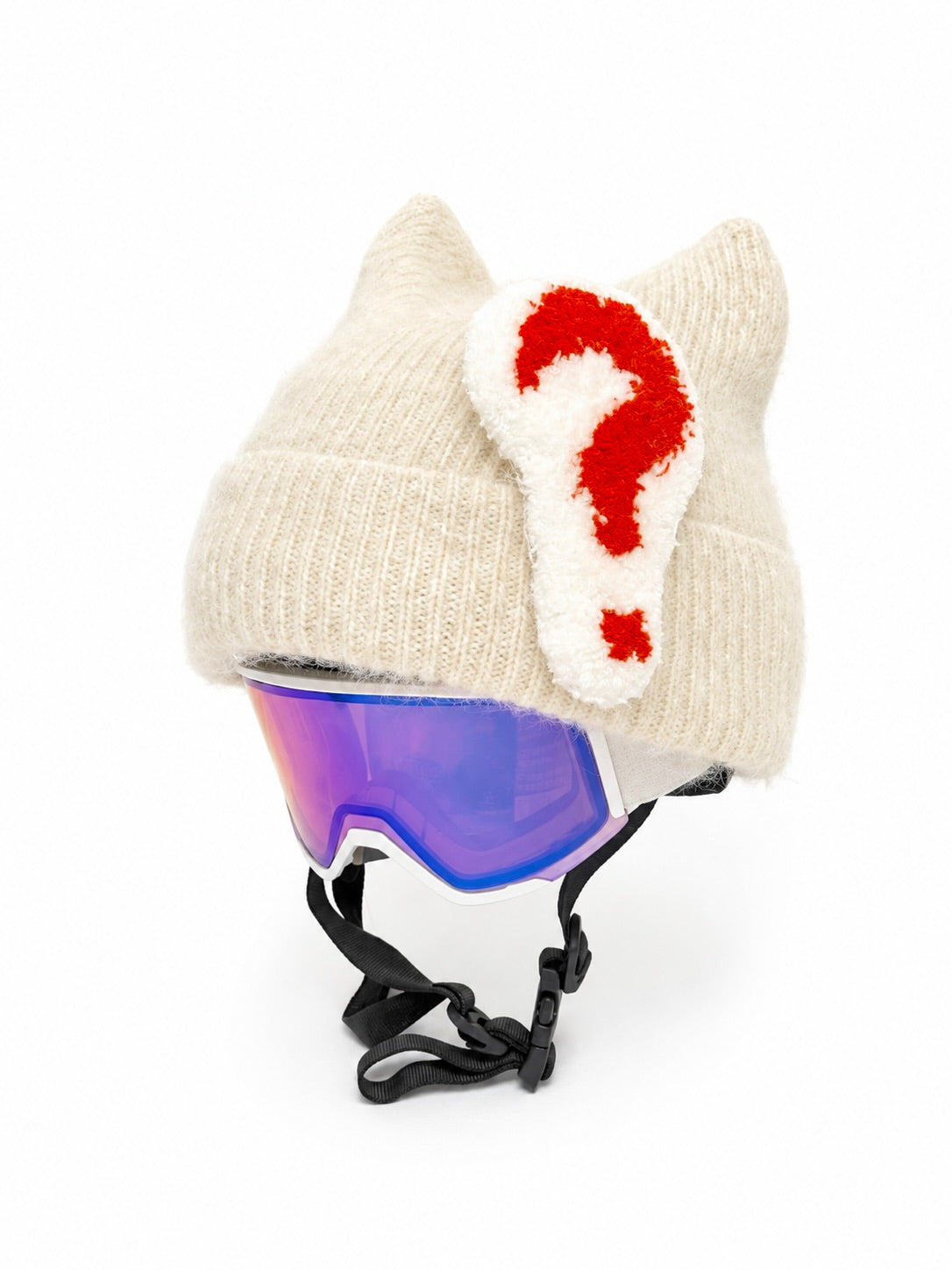 HB Snowear Question Mark Sticker — side view showing raised textile texture and depth