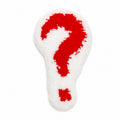HB Snowear Question Mark Sticker — hand-tufted wool and acrylic Hambao question mark textile helmet sticker