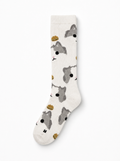 HamBao Merino Wool Snow Socks — 17.5 micron superfine merino ski socks with Hambao cat pattern