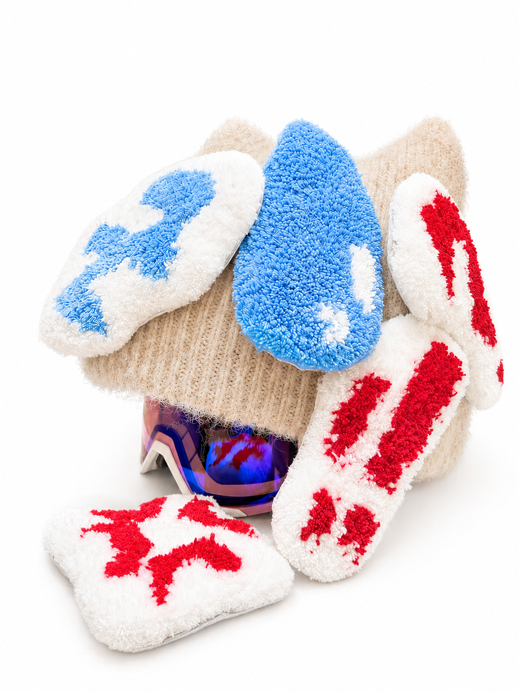 HB Snowear Emoji Sticker Set and Cat-Ear Ski Beanie Bundle — complete Hambao slope kit showcase