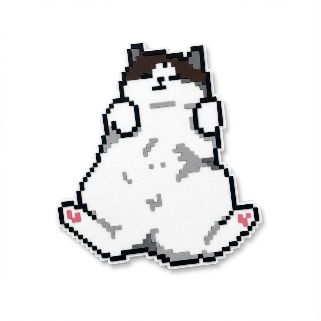 HB Snowear Anti-Slip Snowboard Stomp Pad Classic Cat Edition — laying Hambao cat EVA grip pad white background