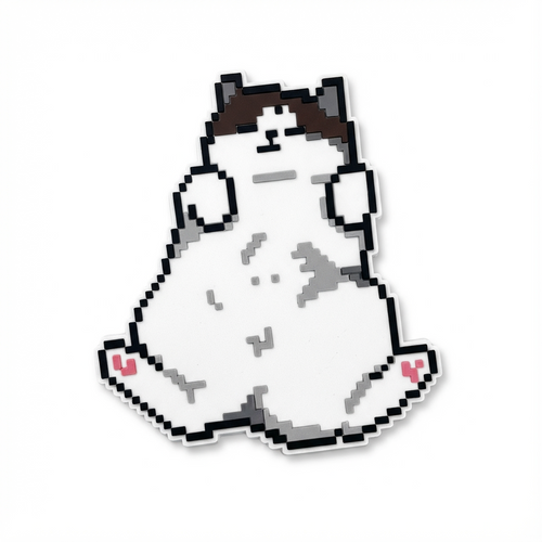HB Snowear Anti-Slip Snowboard Stomp Pad Classic Cat Edition — laying Hambao cat EVA grip pad white background