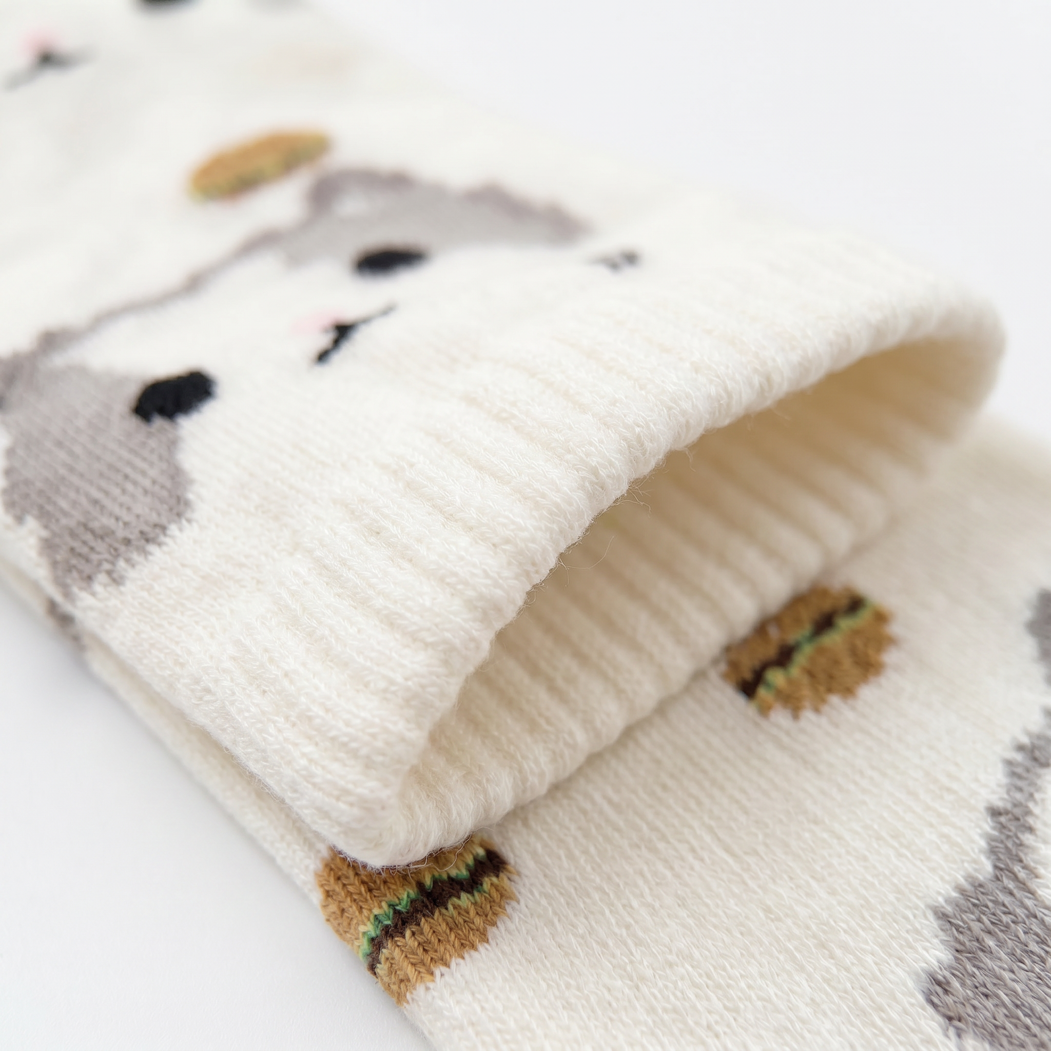 HamBao Merino Wool Snow Socks — Hambao character artwork woven into sock knit
