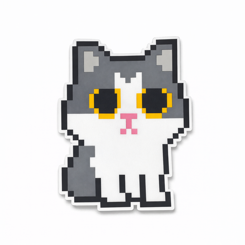 HB Snowear Anti-Slip Snowboard Stomp Pad Standing Pixel Cat — pixel art Hambao cat EVA grip pad for snowboard