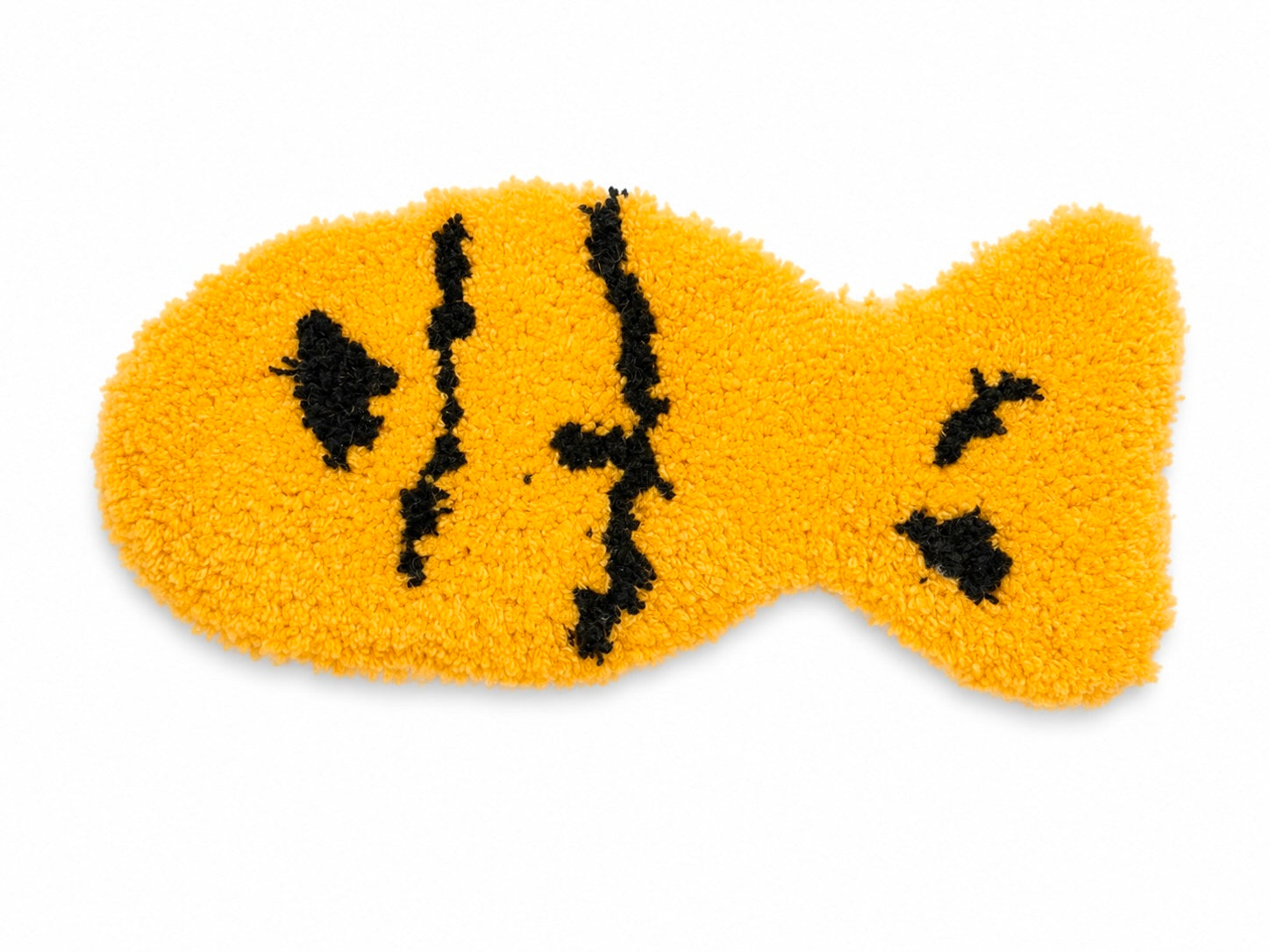 HB Snowear Fish Sticker — hand-tufted wool and acrylic Hambao fish textile helmet and snowboard sticker