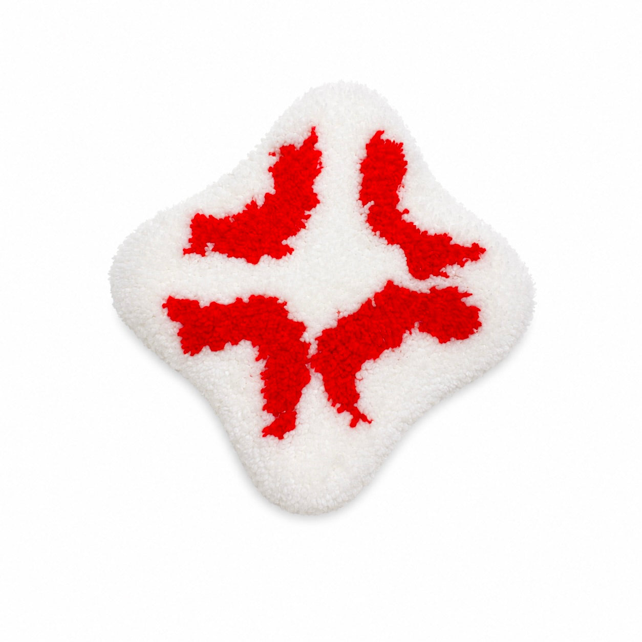 HB Snowear Anger Sticker — hand-tufted wool and acrylic Hambao anger symbol textile helmet sticker