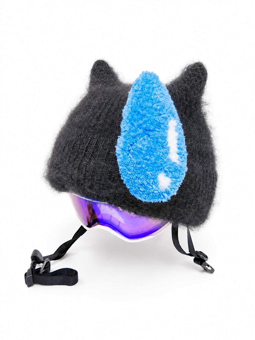 HB Snowear Water Drop Sticker — close-up of hand-tufted wool and acrylic detail